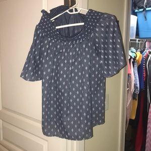 Off the shoulder cotton shirt